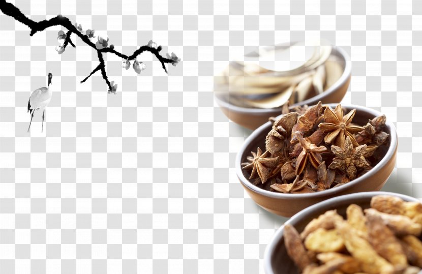 Chinese Herbology Traditional Medicine Crude Drug - Lingzhi Mushroom - Bowl Of Herbs Transparent PNG