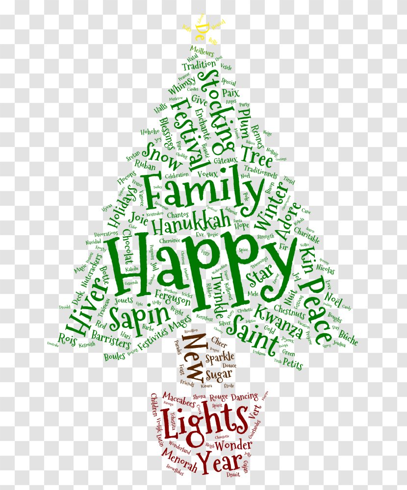 Christmas Tree Tag Cloud Text Word - Wish You All The Best Transparent PNG