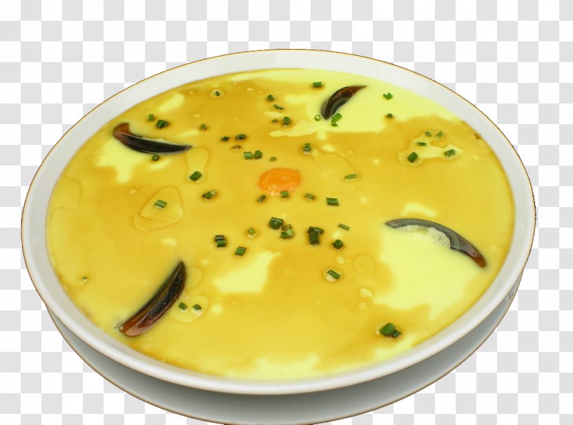 Egg Drop Soup Chinese Steamed Eggs Vegetarian Cuisine - Eintopf - Golden Transparent PNG