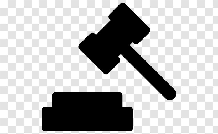 Gavel Hammer Law - Black And White - Legal Transparent PNG