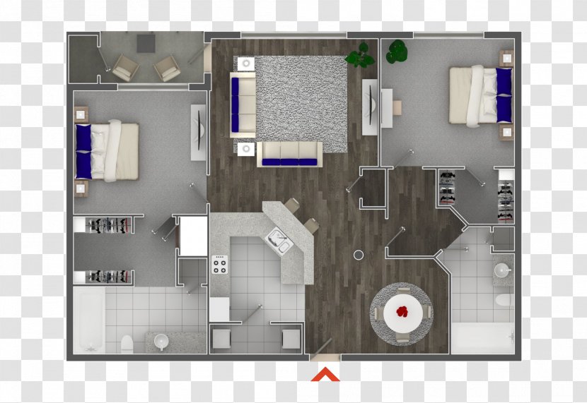 Floor Plan Studio Apartment House Renting - Bedroom Transparent PNG