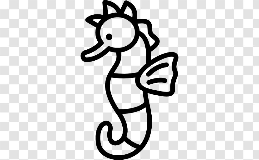Clip Art - Black And White - Seahorse Transparent PNG