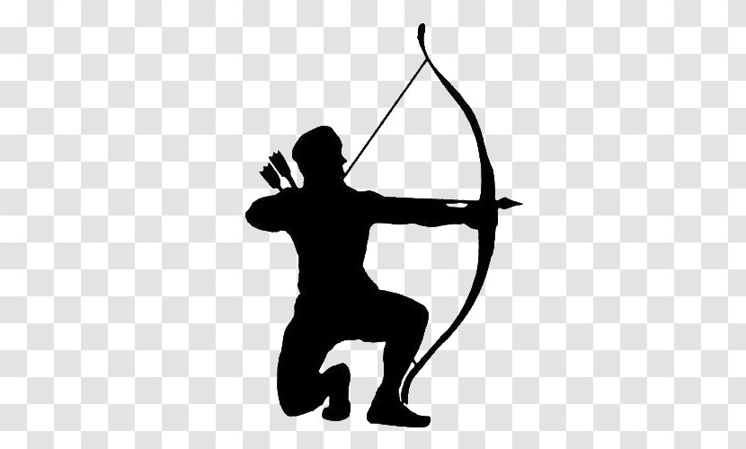Bowhunting Bow And Arrow Clip Art Archery - Decal - Silhouette Transparent PNG