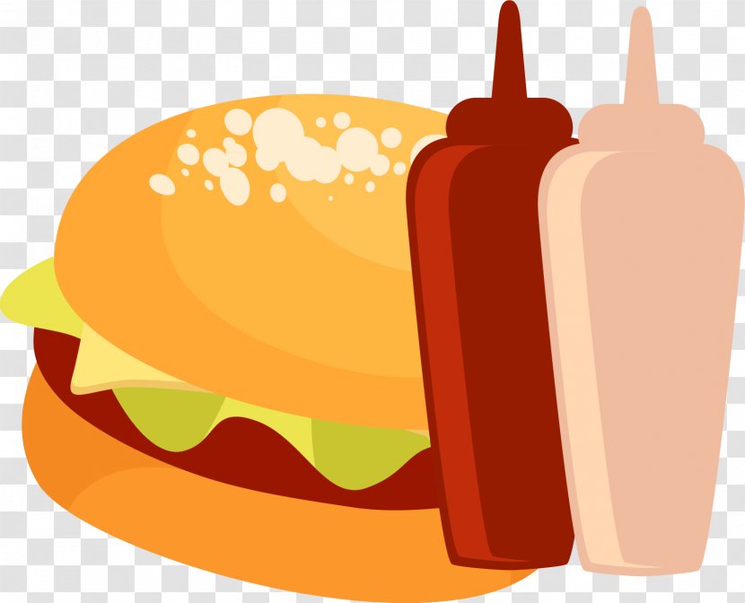 Hamburger Hot Dog Fast Food - Cuisine - Burger And Bottle Material Transparent PNG