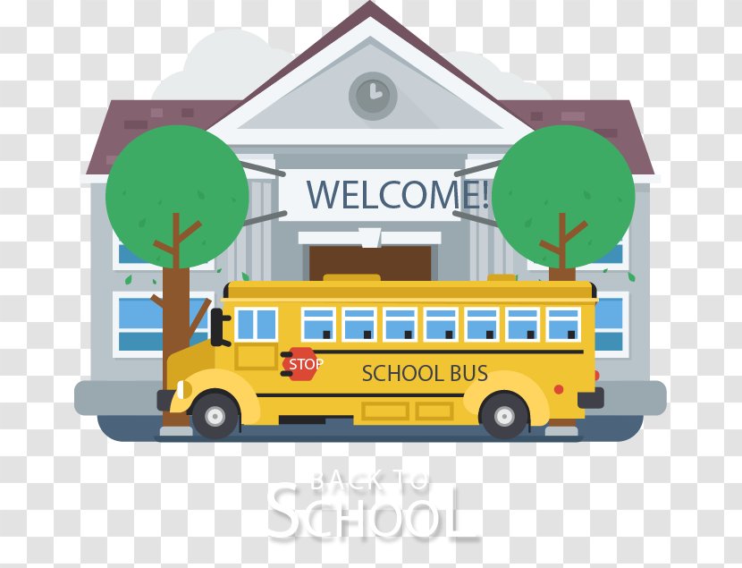 Sobral School Bus - Flat Design - Hand-painted Vector Transparent PNG