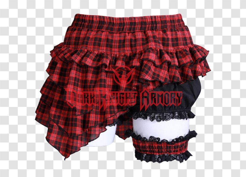 Tartan Briefs Skirt Red Asymmetry - Underpants - Short Transparent PNG