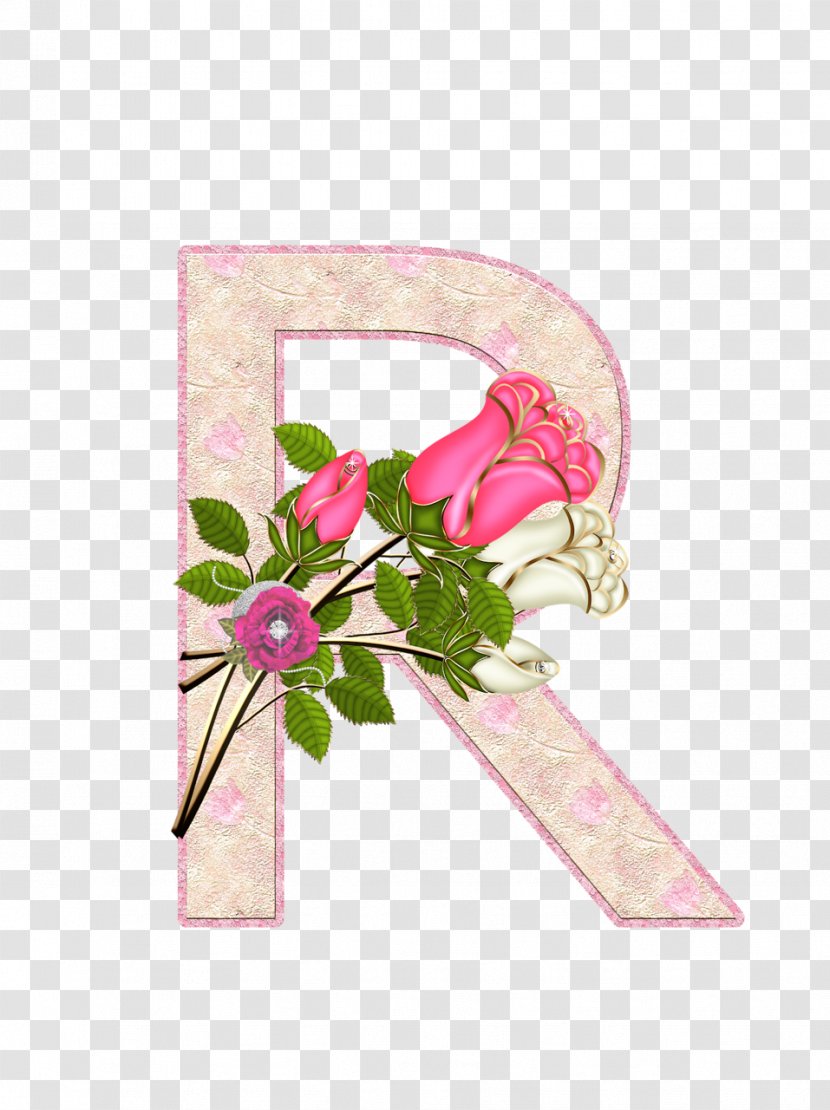 Letter Flower Alphabet Decoupage - Cut Flowers - Clolorful Letters Transparent PNG