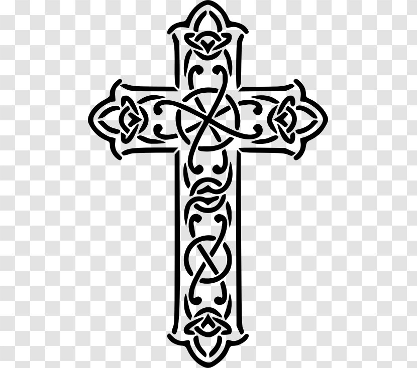 Celtic Cross Christian Knot Clip Art - Monochrome Transparent PNG
