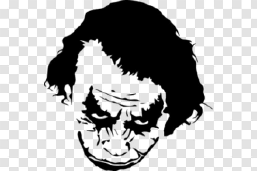 Joker Harley Quinn Stencil Art - Black And White Transparent PNG