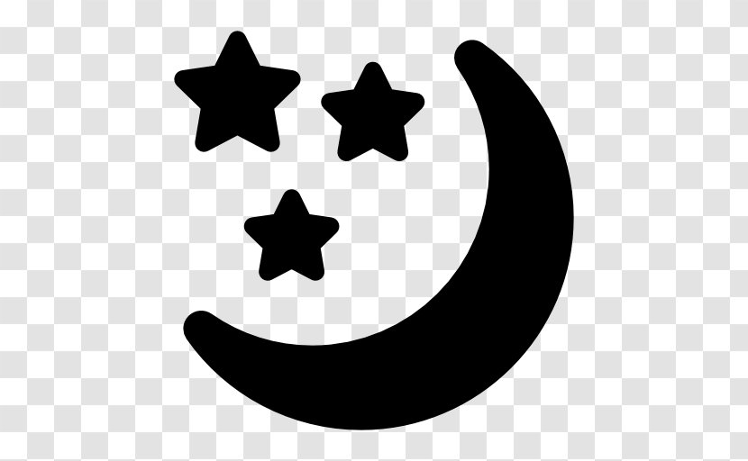 Star Clip Art - Black - The Moon And Stars Transparent PNG
