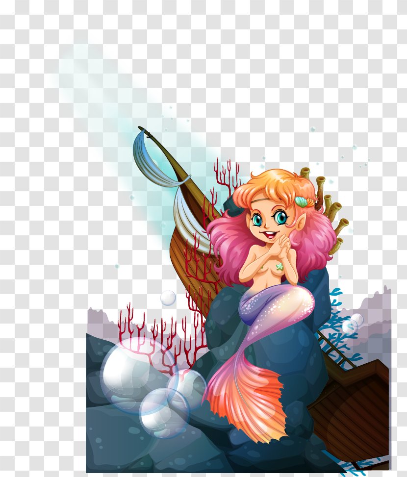 Photography Sea Royalty-free Illustration - Frame - Cartoon Mermaid Vector Transparent PNG