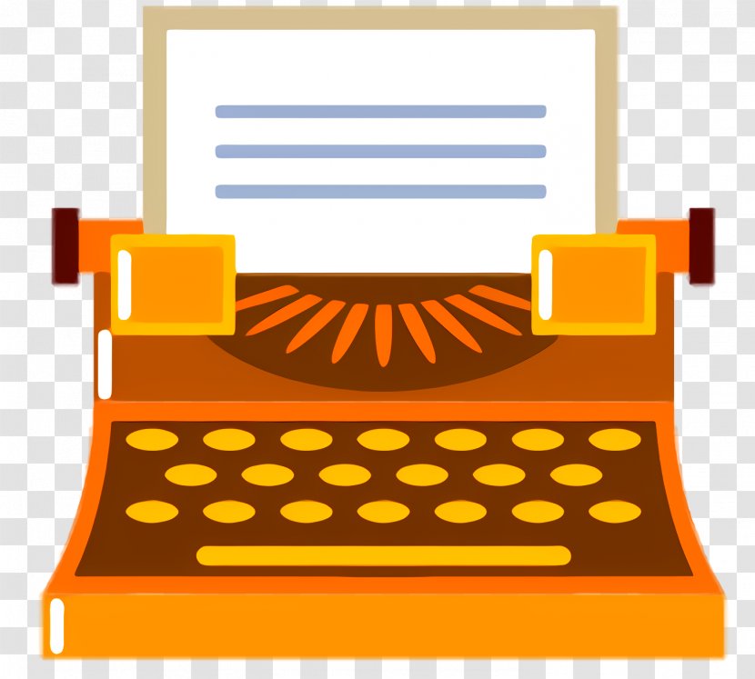 Yellow Background - Typewriter Office Equipment Transparent PNG