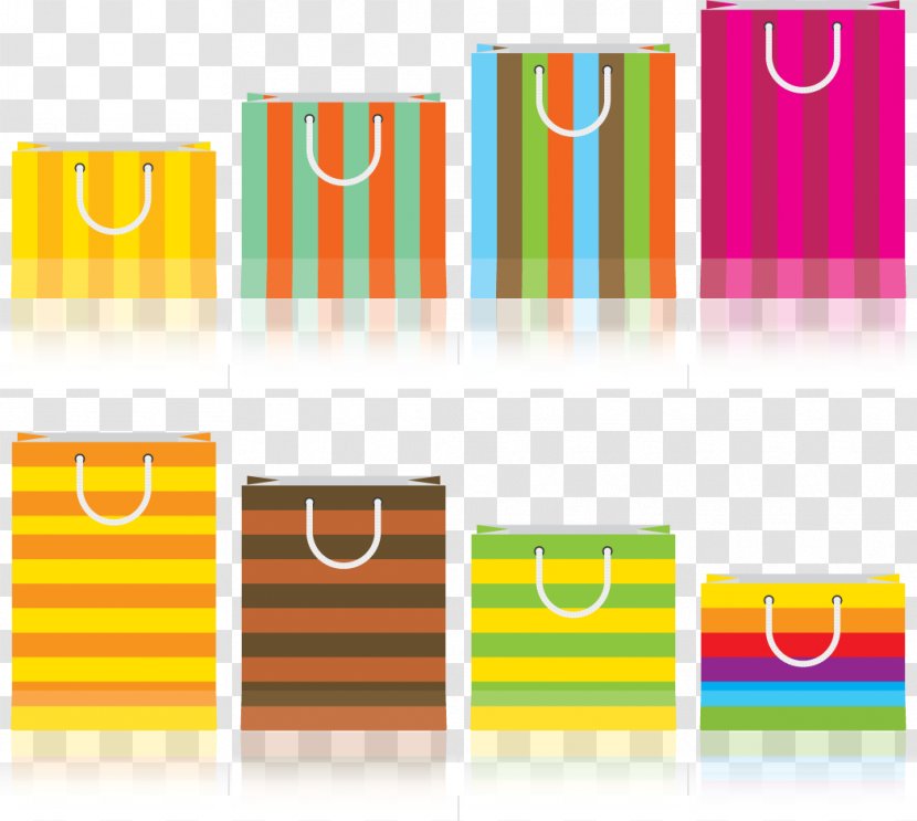 Paper Bag Gift Euclidean Vector - Plot - Striped Shopping Bags Transparent PNG