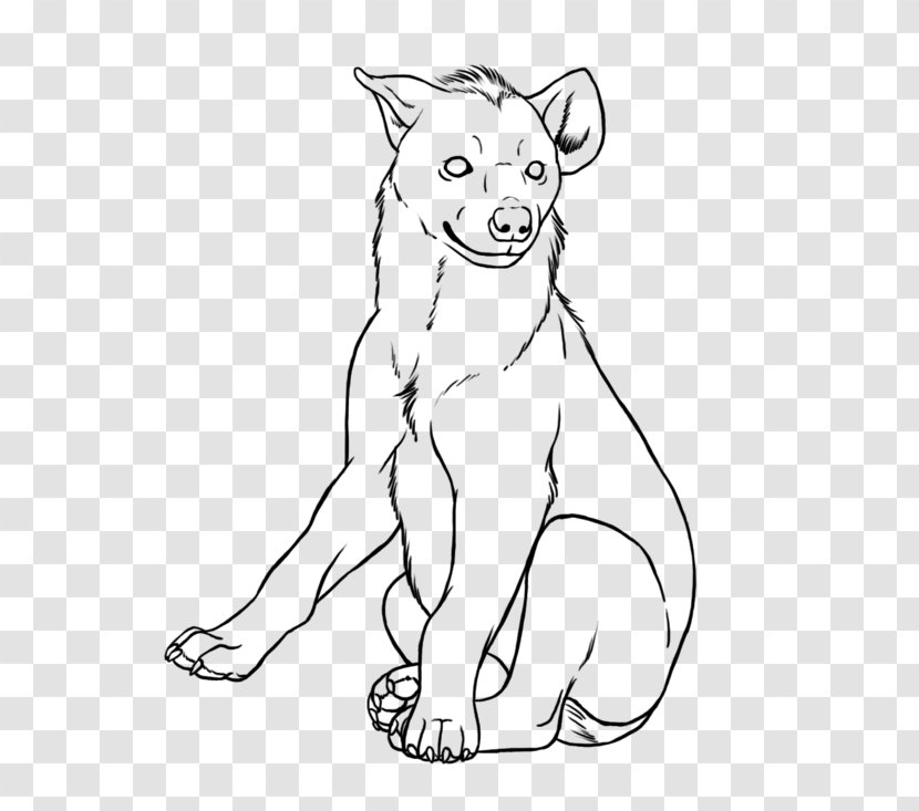 Whiskers Spotted Hyena Line Art DeviantArt - Small To Medium Sized Cats Transparent PNG