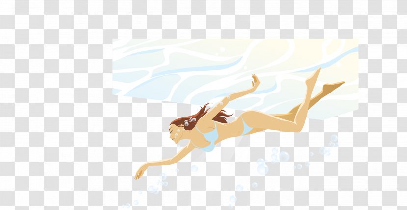 Illustration - Woman - Vector Swimming Transparent PNG
