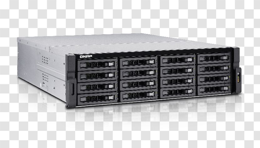 Intel QNAP TS-EC1680U R2 NAS Rack Ethernet Lan BlackGrey Network Storage Systems Central Processing Unit Qnap Tvs-EC1680U-sas-Rp Nas Black - Data Transparent PNG