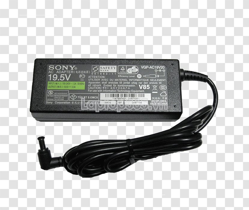AC Adapter Vaio Laptop Power Cord - Hardware - 14 Sony Laptops Transparent PNG