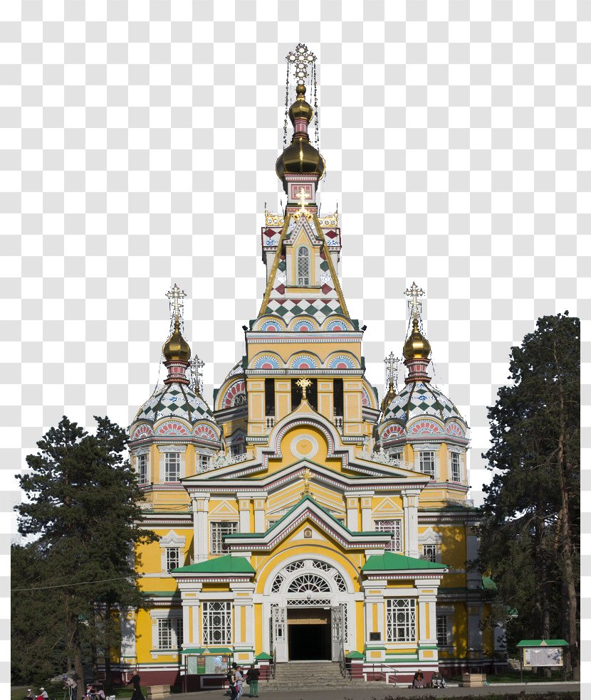 Ascension Cathedral, Almaty Park Of 28 Panfilov Guardsmen Russian Orthodox Church - Cathedral Transparent PNG