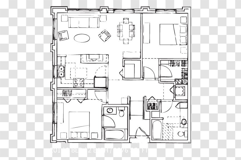 Eden Hill Apartments Floor Plan Studio Apartment Technical Drawing - Diagram - Rental Homes Luxury Transparent PNG