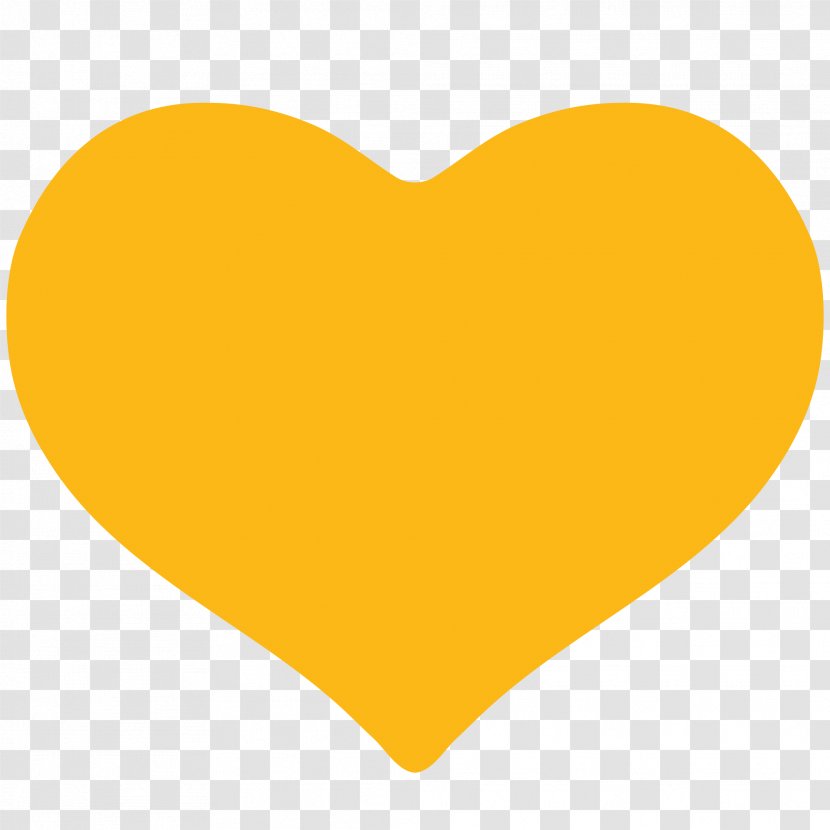 Yellow Heart Font - Orange - Clipart Transparent PNG