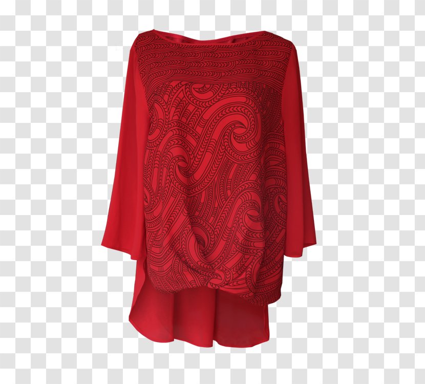 Dress Clothing Sleeve Blouse Sweater - Red Summer Transparent PNG