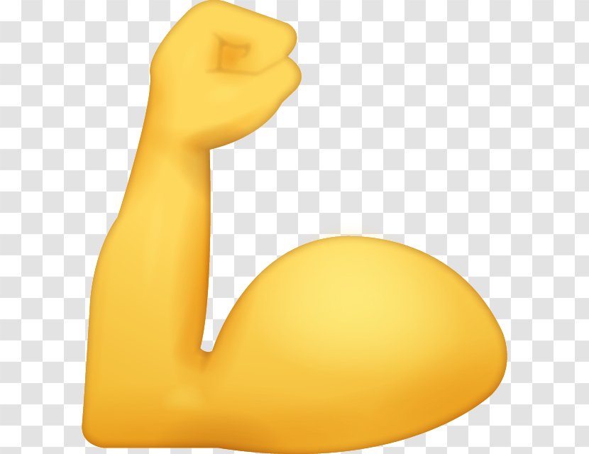 Emoji Biceps IPhone Muscle - Yellow - Workout Transparent PNG