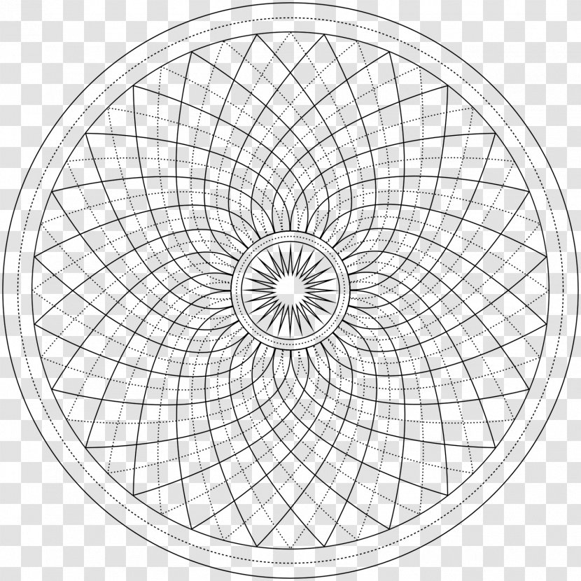 Sacred Geometry Coloring Book Art Clip - Symmetry - Line Transparent PNG