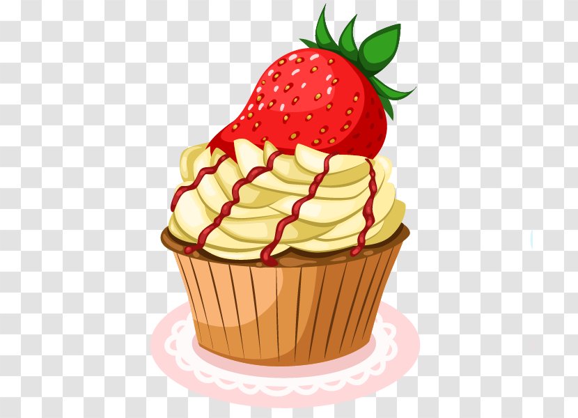 Cupcake Eleanor Oliphant Is Completely Fine Calendar Dessert - Pie - Cartoon Hand Painted Strawberry Cupcakes Transparent PNG