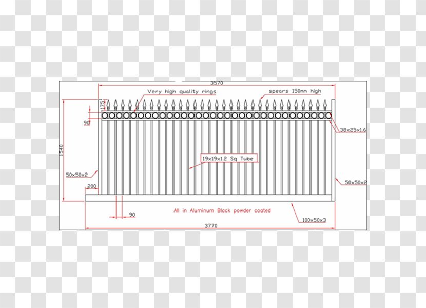 Line Angle Material - Rectangle - Sliding Gate Transparent PNG