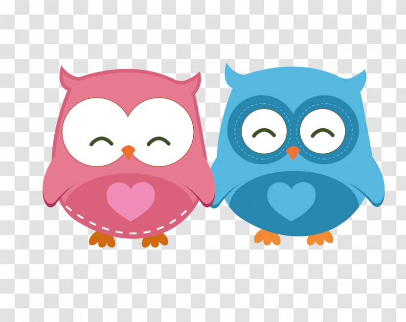 Little Owl Drawing - Valentines Day - Pairs Transparent PNG