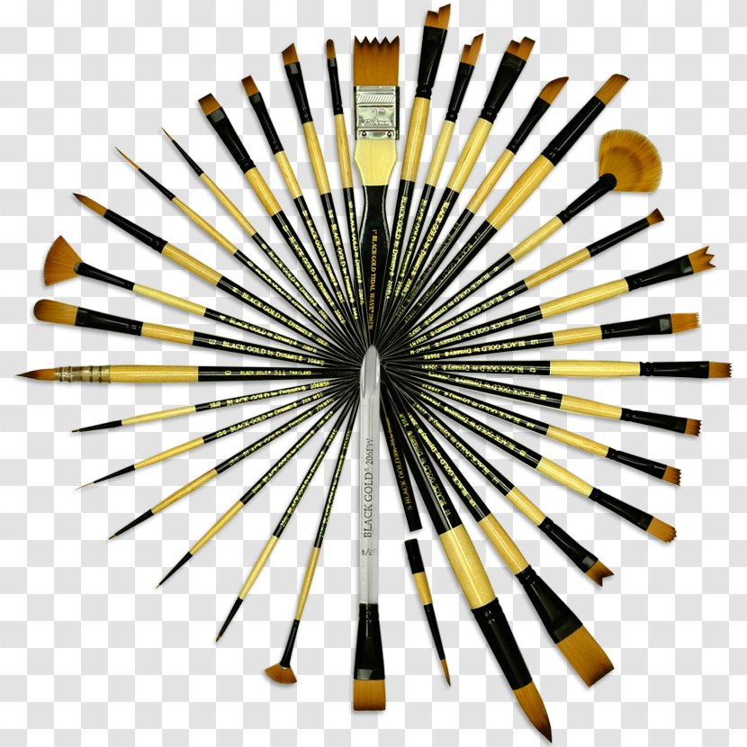 Paintbrush Watercolor Painting Art - Black Gold - Brush Stroke Transparent PNG