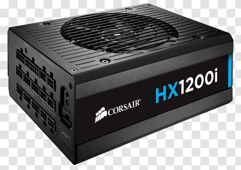 Corsair HX1200i 1200W ATX Black Power Supply Unit 80 Plus Converters - Electronics - (computer) Transparent PNG