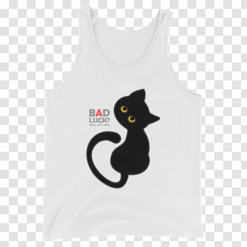 Printed T-shirt Black Cat - Water Bird - White Tank Top Transparent PNG
