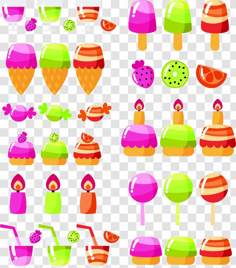 Ice Cream Lollipop Illustration - Yellow - Cute Little Cake Transparent PNG