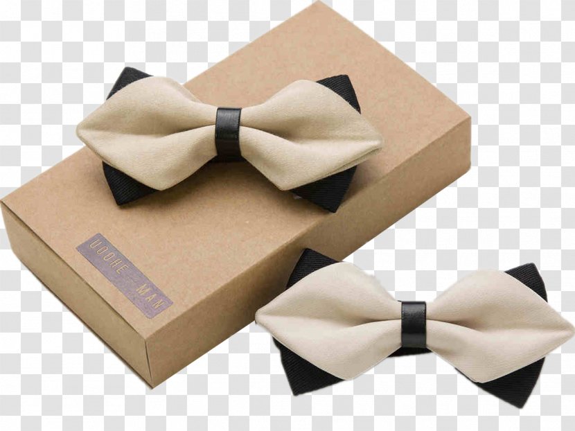 Bow Tie Formal Wear Designer - World Wide Web - UOOHE Elegant Beige Men's Double Plus Box Transparent PNG