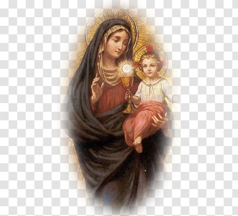 Mary Blessed Sacrament Eucharist Sacraments Of The Catholic Church Holy Card - Eucharistic Adoration - Image Mother Perpetual Help Transparent PNG