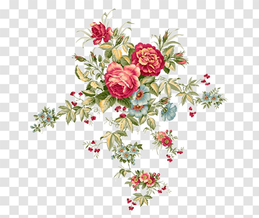 Flower Bouquet Rose Clip Art - Vintage Transparent PNG