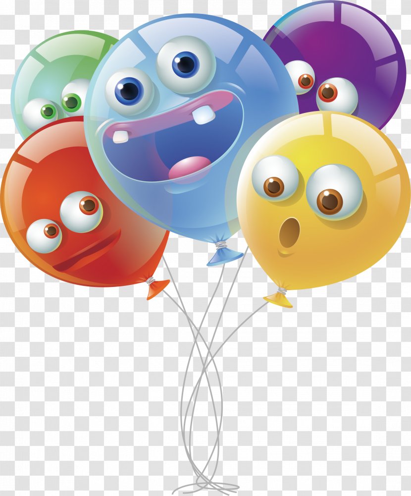 Euclidean Vector Balloon Vecteur - Party Supply - Cartoon Face Color Transparent PNG