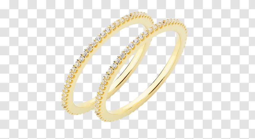 Eternity Ring Gold Sterling Silver Cubic Zirconia - Rings - Stacked Plates Transparent PNG