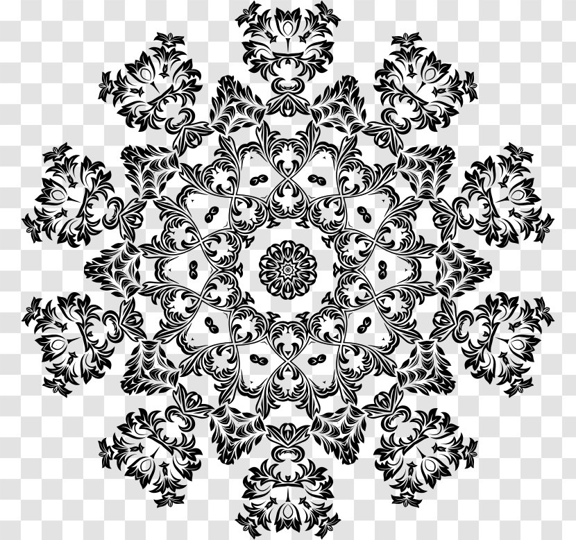 Black And White Floral Design Pattern Transparent PNG