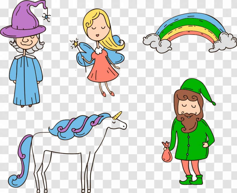 Character Euclidean Vector Clip Art - Cartoon - Rainbow With Pegasus Transparent PNG