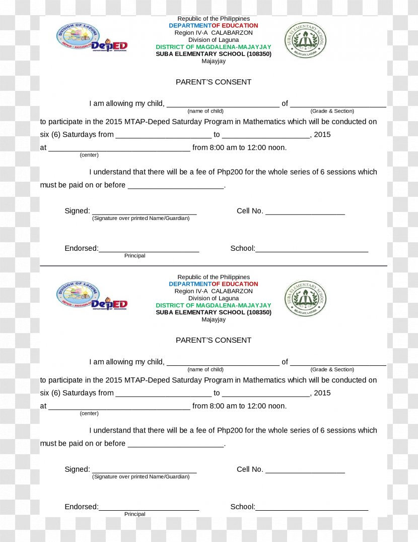Parental Consent Child Contract Template Grandness Letter Of Appointment Certificate Transparent Png