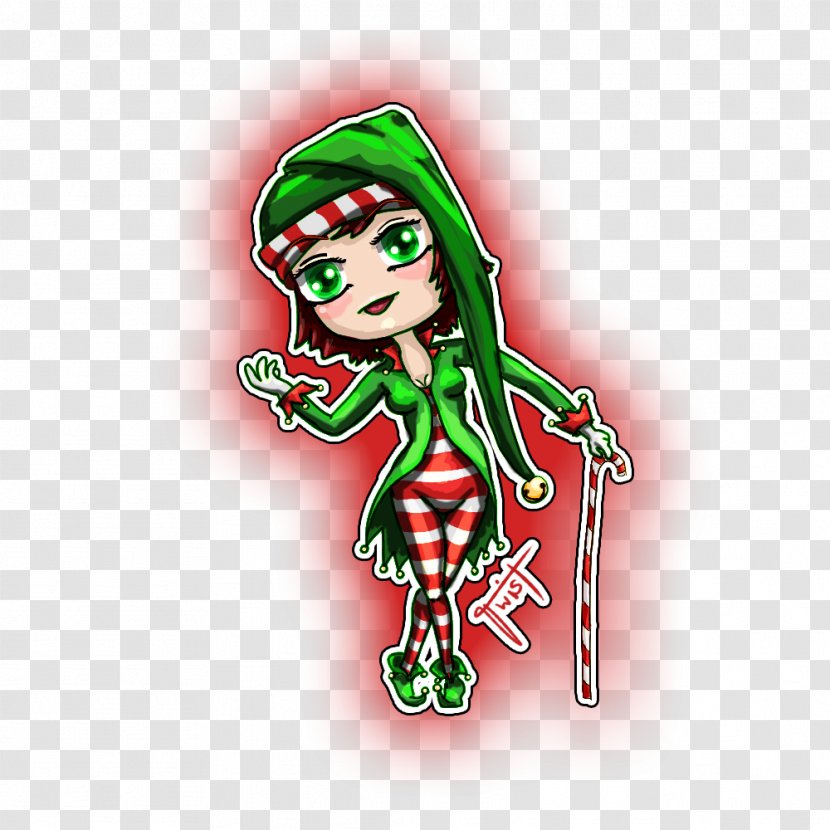 Christmas Elf Illustration Cartoon Ornament - Plant Transparent PNG