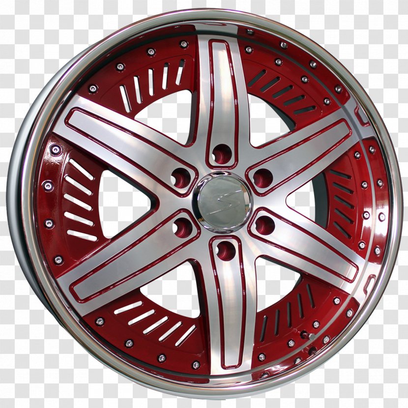 Alloy Wheel Rim Hubcap Spoke - Red Metal Transparent PNG