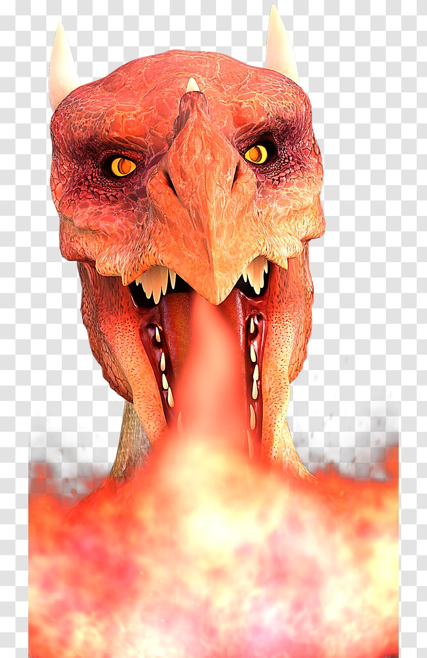 Dragon Fire Breathing Legendary Creature - Watercolor Transparent PNG