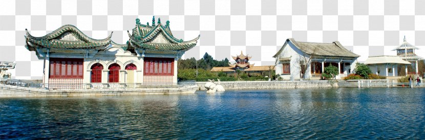 China Poster Template Real Property - Ancient Lake House Transparent PNG
