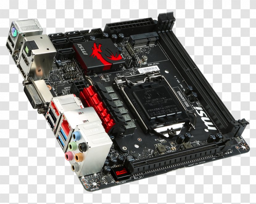MSI B85I GAMING Motherboard Mini-ITX Micro-Star International - Electronics Accessory - Computer Cooling Transparent PNG