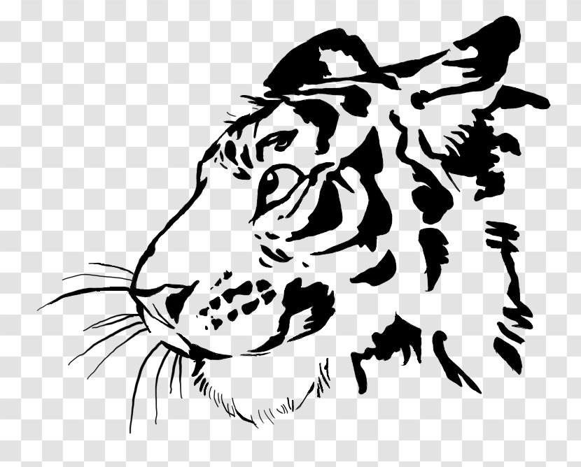 Tiger Stencil Screen Printing Drawing Art - White Transparent PNG
