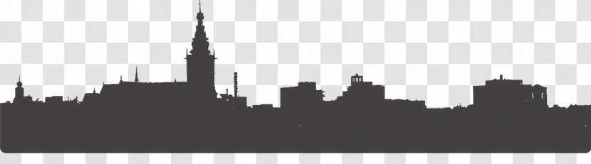 Skyline Silhouette Downtown Los Angeles Spire Cityscape - Metropolis - Black And White Transparent PNG