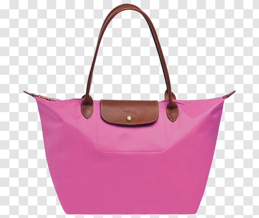 Longchamp Pliage Handbag Tote Bag - Leather Transparent PNG